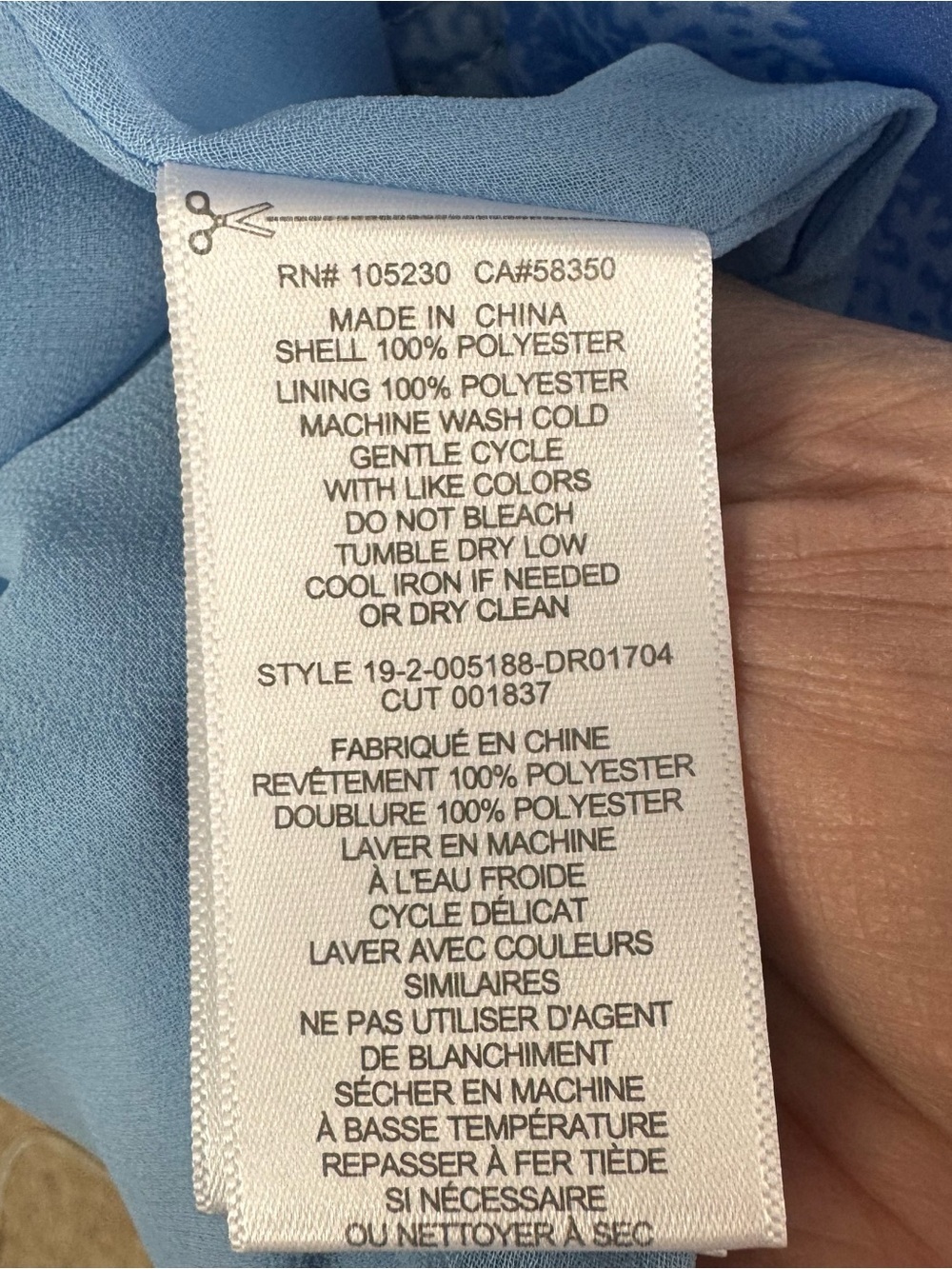 Equipment Fanetta Wrap Dress in Blue and White Long Sleeves Luxury Feel Size 4 - Picture 10 of 10